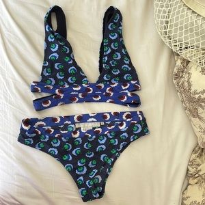 Stella McCartney NWT Blue Floral Bikini Size S/M